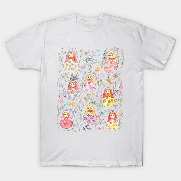 Russian dolls pattern T-Shirt by colorandcolor